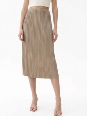 Love Bonito “Gym Pleated Column” Midi Skirt In Oat Size 4 Like New!
